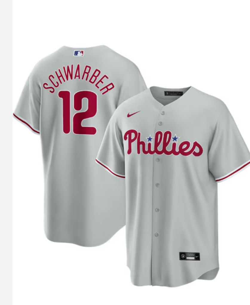 2024 MLB Men Philadelphia Phillies #12 Schwarber Nike grey Home Limited Player Jersey
